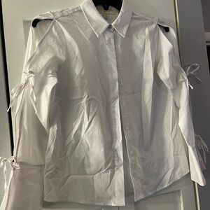 Peekaboo sleeves women's button up casual or dressy!